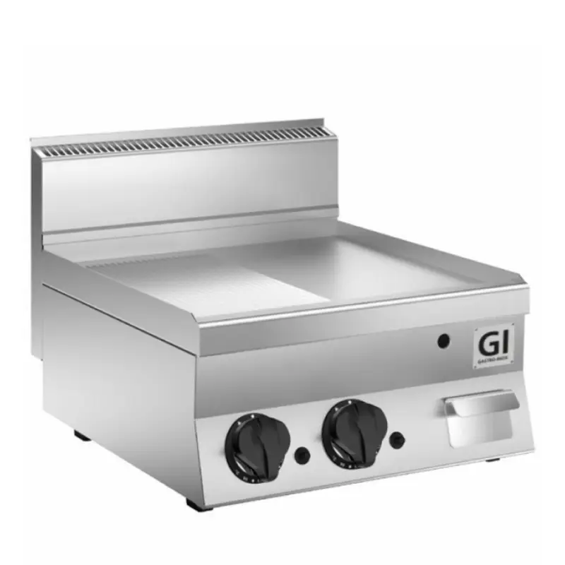 650 HP Gas Bakplaat | Half Glad - Half Geribbeld Speciaal Geslepen Stalen Plaat 800mm | 12.5 kW | 800x650x295(h)mm Koop Vandaag