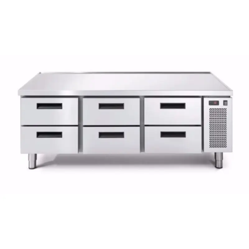 Veilige Betaling Afinox vrieswerkbank Linear Snack703BT/I 2C | Met werkblad | 6 laden | 1600x685x613(h)mm