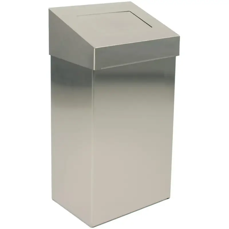 Laatste Kans Afvalbak | RVS | 18L | Duwdeksel | Incl. Wandbevestiging | 277x170x500(h)mm