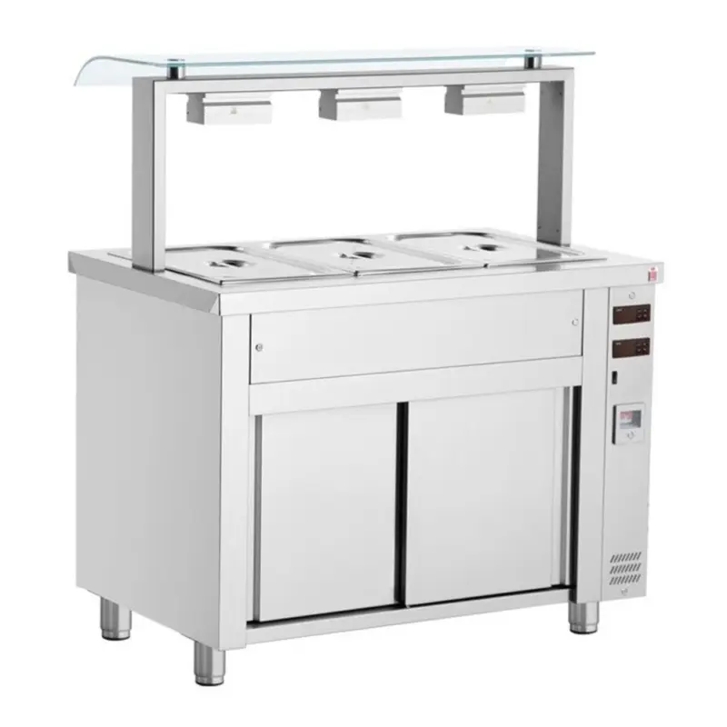 Bain-Marie | Elektrisch | Verwarmde Onderkast | Ingebouwde Wateraansluitingen | 5x 1/1 GN | 5.1kW | 1795x700x1315-1375(h)mm Laatste Kans