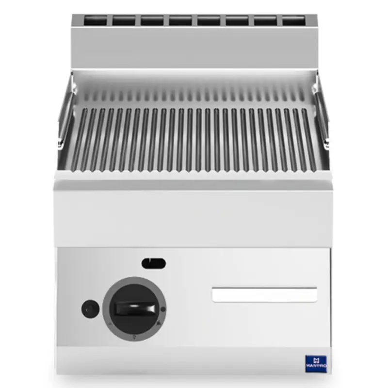 Bak-/Grillplaat | 650 LINE | Gas | Gegroefd Oppervlak 395x520 (RVS) | 5.7kW | 400x650x300(h)mm Beperkte Voorraad