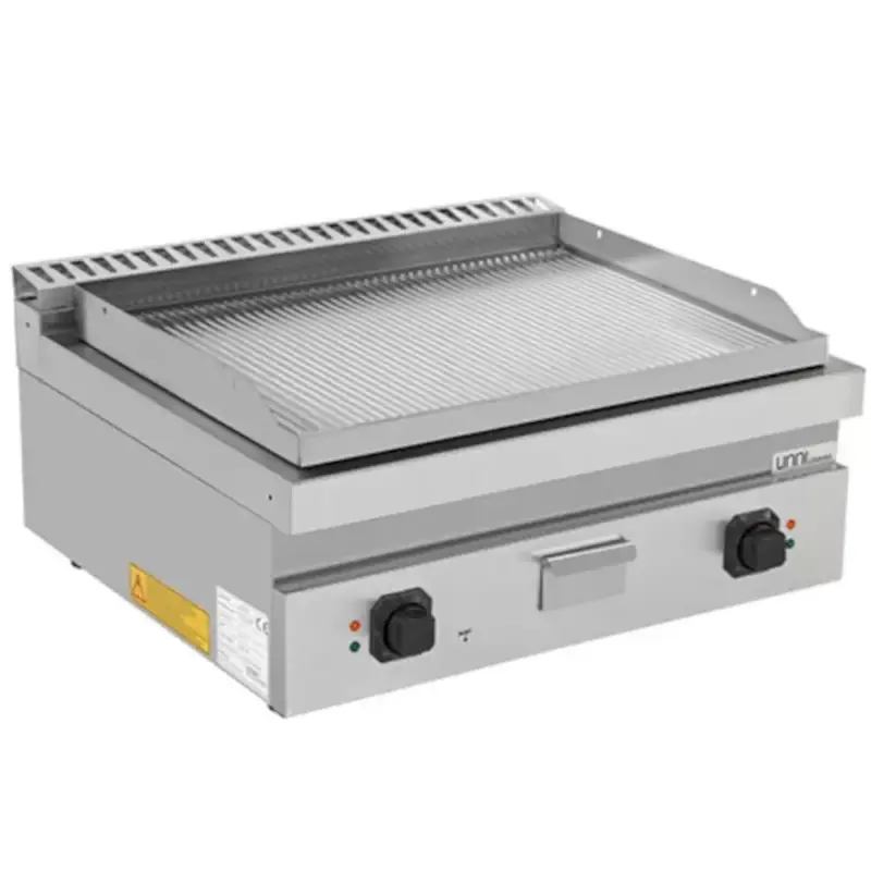 Nieuw Bak-/Grillplaat | 700 SERIE | Elektrisch | Gegroefd Oppervlak 740x565 (RVS) | 100°C/300°C | 9kW (400V) | 800x700x300(h)mm