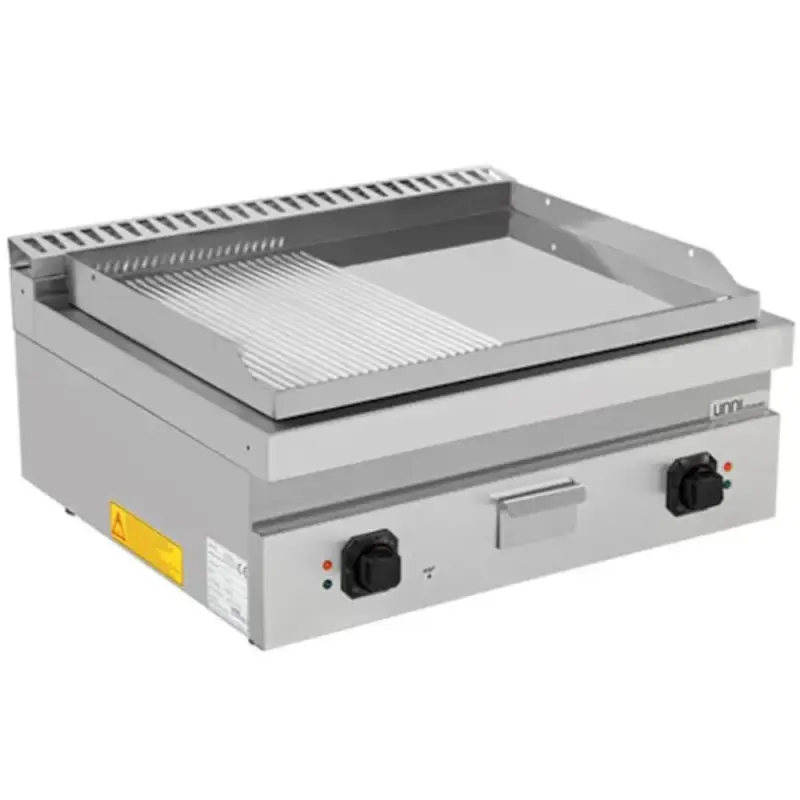 Beste Prijs Bak-/Grillplaat | 700 SERIE | Elektrisch | Glad/Gegroefd Oppervlak 740x565 (RVS) | 100°C/300°C | 9kW (400V) | 800x700x300(h)mm