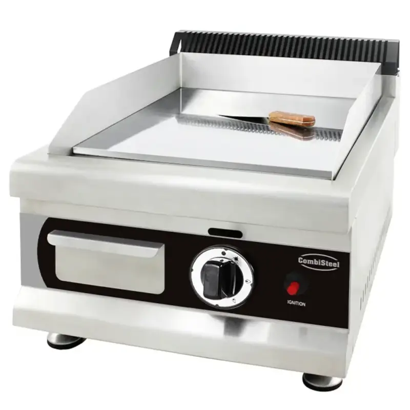 Exclusieve Aanbieding Bak-/Grillplaat | Aardgas | Glad Oppervlak 350x400 (Verchroomd) | 3kW | Piëzo Ontsteking | 400x575x365(h)mm