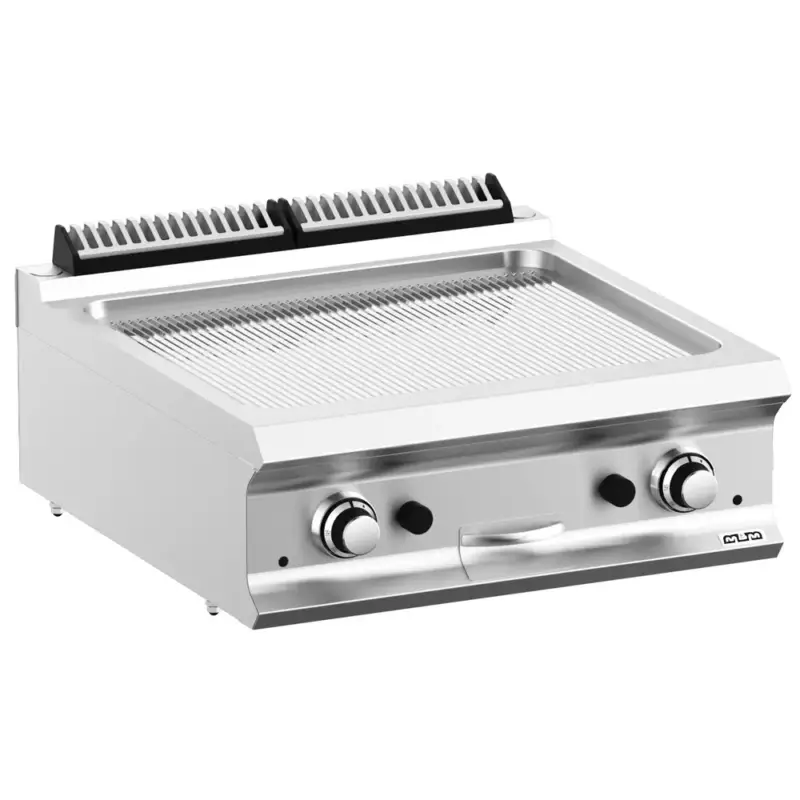 Bak-/Grillplaat | DOMINA PRO 700 | Gas | Gegroefd Oppervlak 630x540 (Verchroomd) | 14kW | Piëzo Ontsteking | 700x730x250(h)mm Koop Vandaag