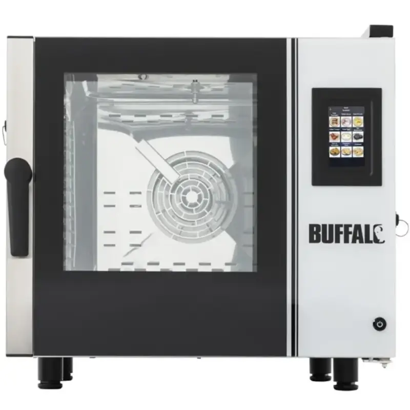Direct Beschikbaar Combisteamer | Elektrisch | 6 Niveaus (1/1 GN) | 30°C/250°C | 7.2kW (400V) | Zelfreiniging | Touchscreen | 720x620x665(h)mm
