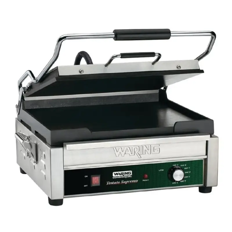 Snelle Levering Contactgrill/Paninigrill glad | 2.4kW | 35x35cm bakplaat | 439x561x244(h)mm