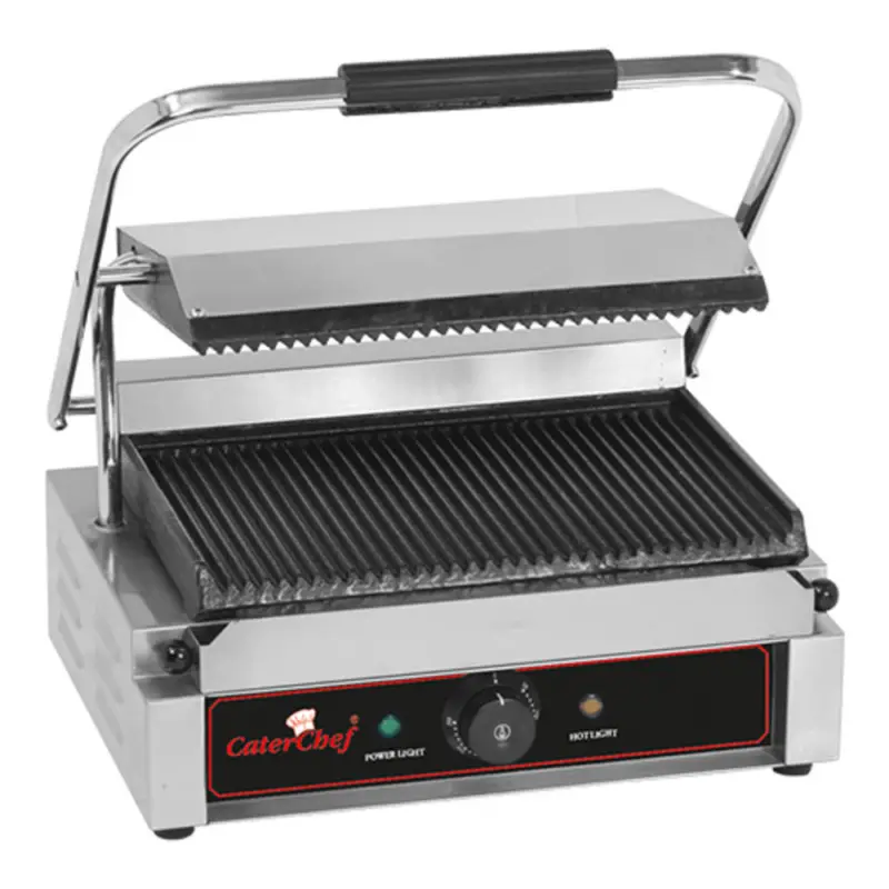 Contactgrill Solo-Grande (gegroefd/gegroefd) | 2.2kW | met thermostaat | 410x400x210(h)mm Exclusieve Aanbieding