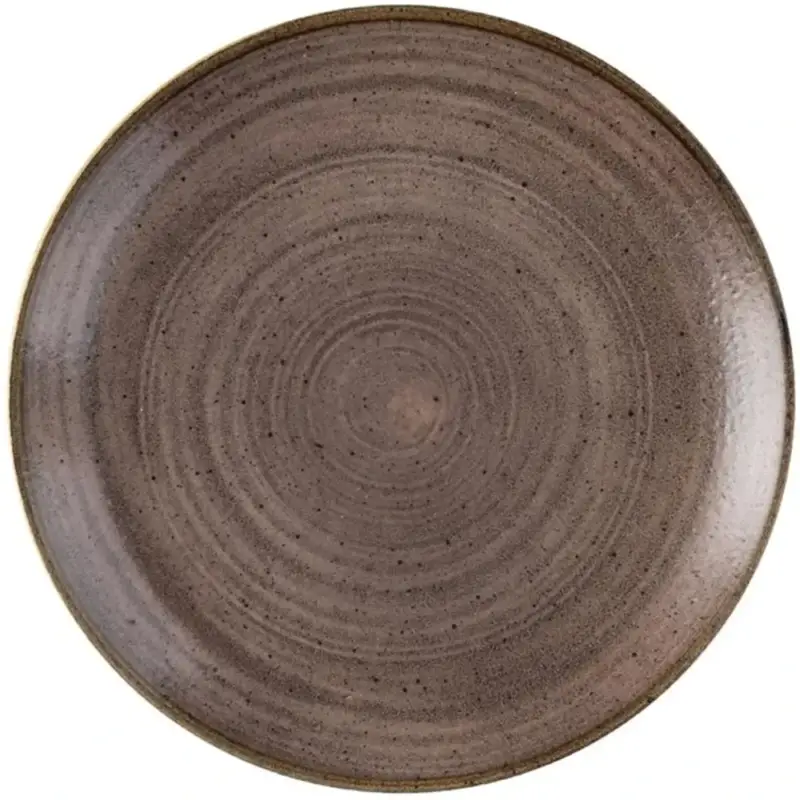 Gecertificeerd Coupeborden | STONECAST RAW | Porselein | Bruin | 12 Stuks | Ø217mm