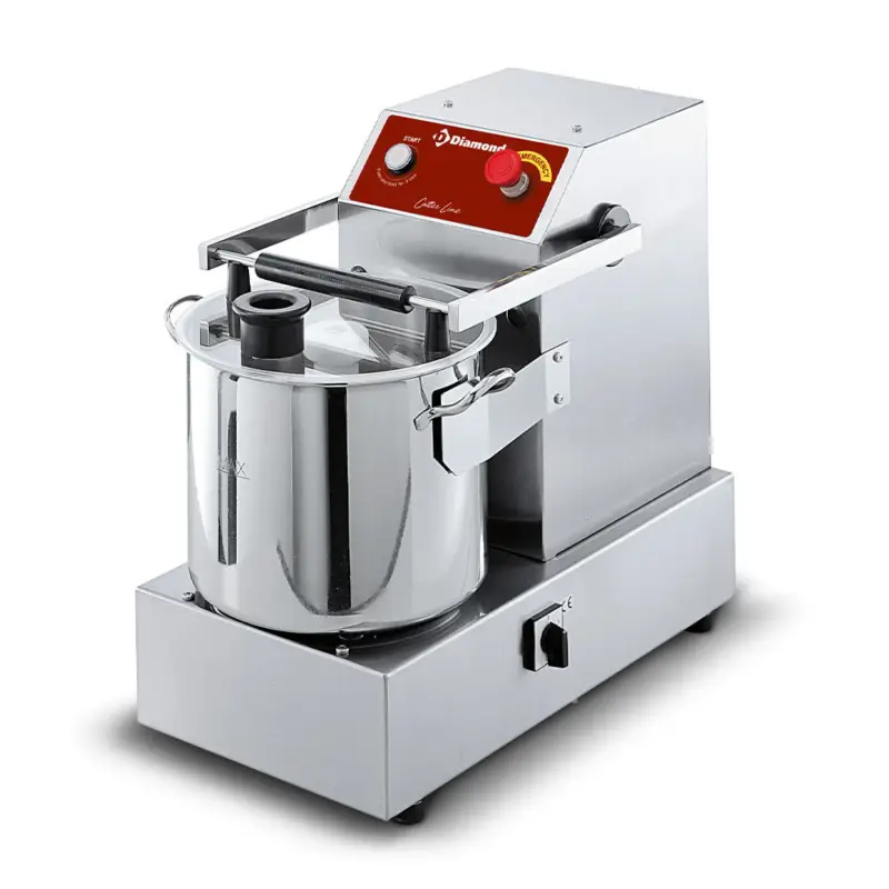 Cutter RVS 15L | Vlak mes met gekromde bladen + 2 snelheden | 0.36kW | 380x610x530/700(h)mm Voordeelprijs