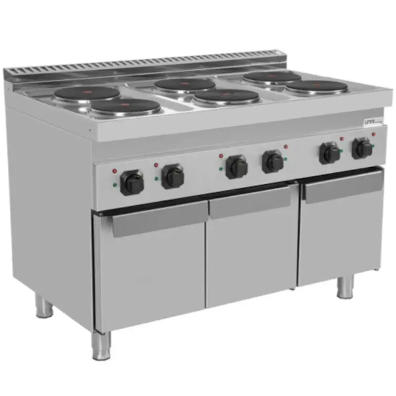 Fornuis | 700 SERIE | Elektrisch | 6 Kookpunten (Ø220) | 15.6kW (400V) | 3 Neutrale Vakken | 1200x700x850(h)mm Flitsaanbieding