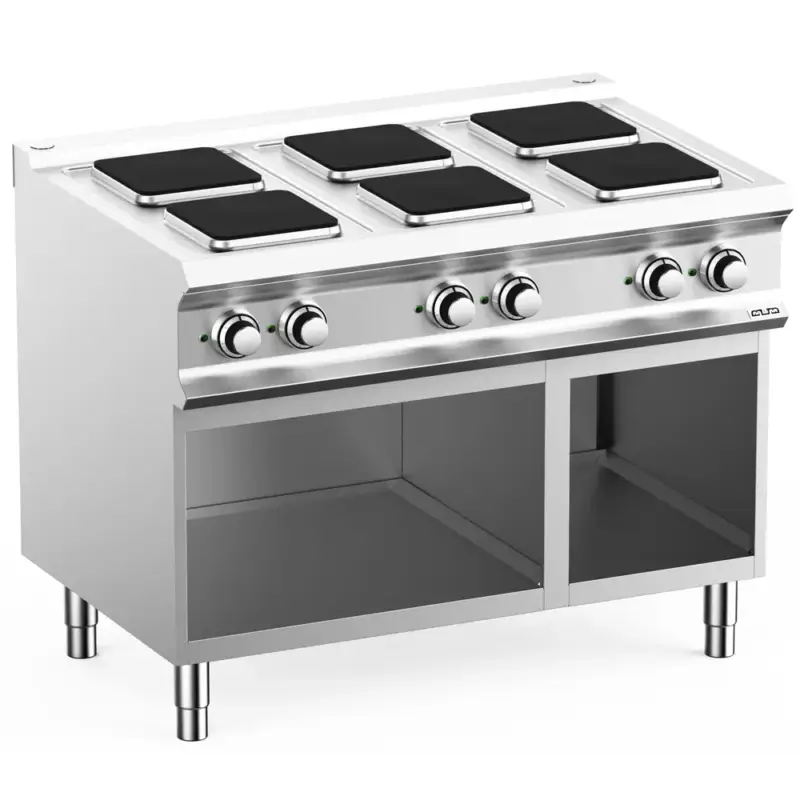 Fornuis | DOMINA PRO 700 | Elektrisch | 6 Kookpunten (220x220) | 15.6kW (400V) | Open Onderkast | 1100x730x850(h)mm Beste Prijs