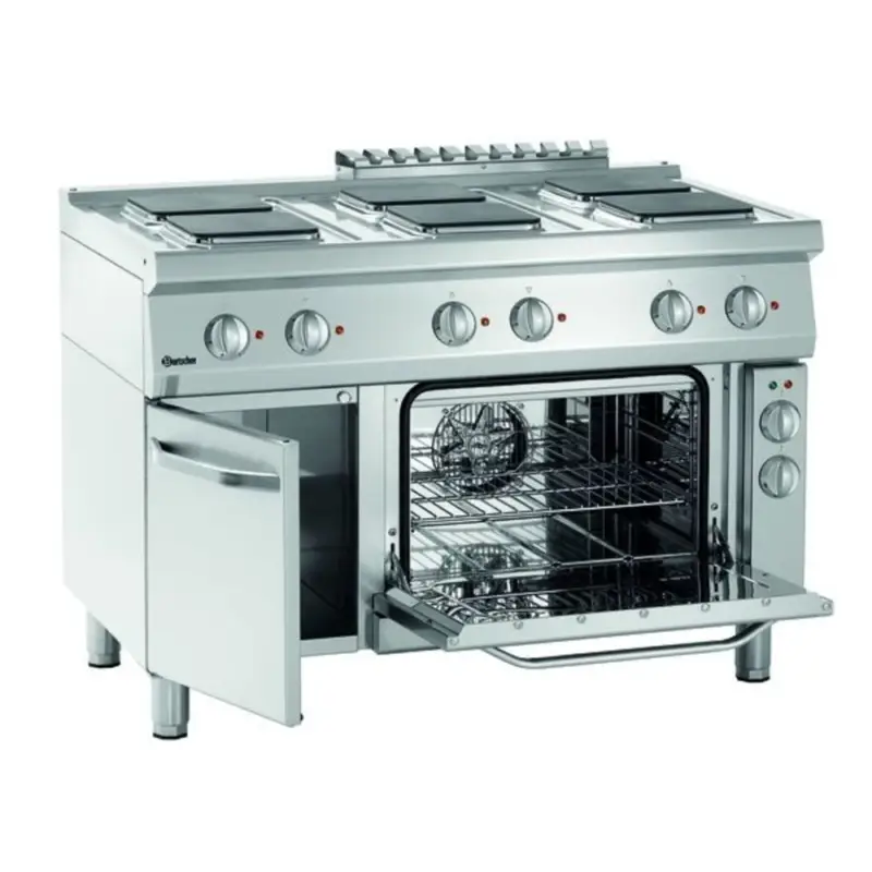 Beste Prijs Fornuis | Elektrisch | EBP | 6 Kookplaten | 6x 2.6kW | Elektrische Oven | 1/1 GN | 58L | 3.65kW | 1200x700x850(h)mm