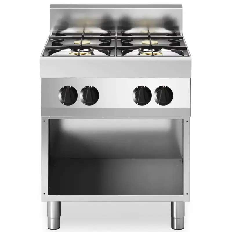 Actieprijs Fornuis | FUN 700 | Aardgas | 4 Branders (2x 3.7kW + 2x 5.5kW) | Waakvlam | Open Onderkast | 700x700x843/991(h)mm