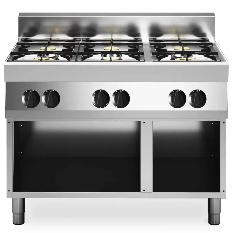 Fornuis | FUN 700 | Propaangas | 6 Branders (4x 3.7kW + 2x 5.5kW) | Waakvlam | Open Onderkast | 1100x700x843/992(h)mm Direct Verzonden