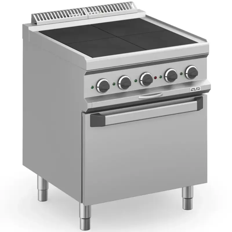 Gratis Retour Fornuis + Heteluchtoven | MAGISTRA PLUS 700 | Elektrisch | 4 Kookpunten (300x300) + 1/1 GN Oven | 12.6kW (400V) | 700x714x850(h)mm