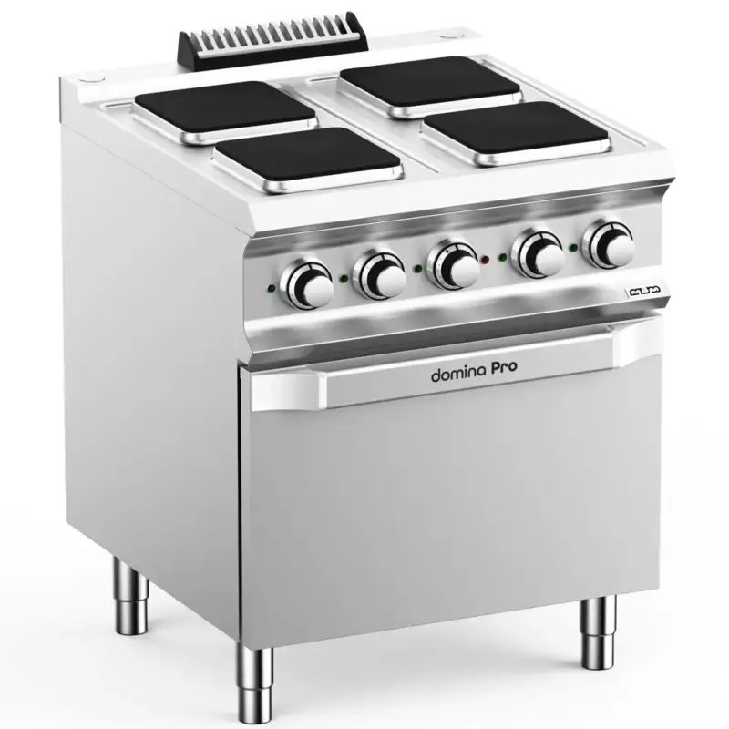 Alleen Vandaag Fornuis + Oven | DOMINA PRO 700 | Elektrisch | 4 Kookpunten (220x220) + 2/1 GN Oven | 15.7kW (400V) | 700x730x850(h)mm