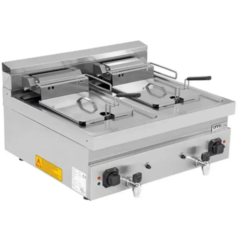 Friteuse | 700 SERIE | Elektrisch | 12+12L | 100°C/180°C | 18kW (400V) | Aftapkranen | 800x700x370(h)mm Betrouwbaar