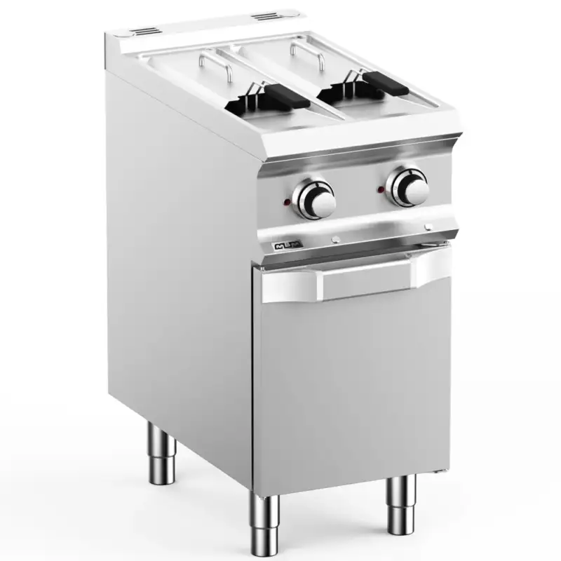 Finale Uitverkoop Friteuse | DOMINA PRO 700 | Elektrisch | 7+7L | 100°C/190°C | 10.5kW (400V) | Aftapkranen | 400x730x850(h)mm