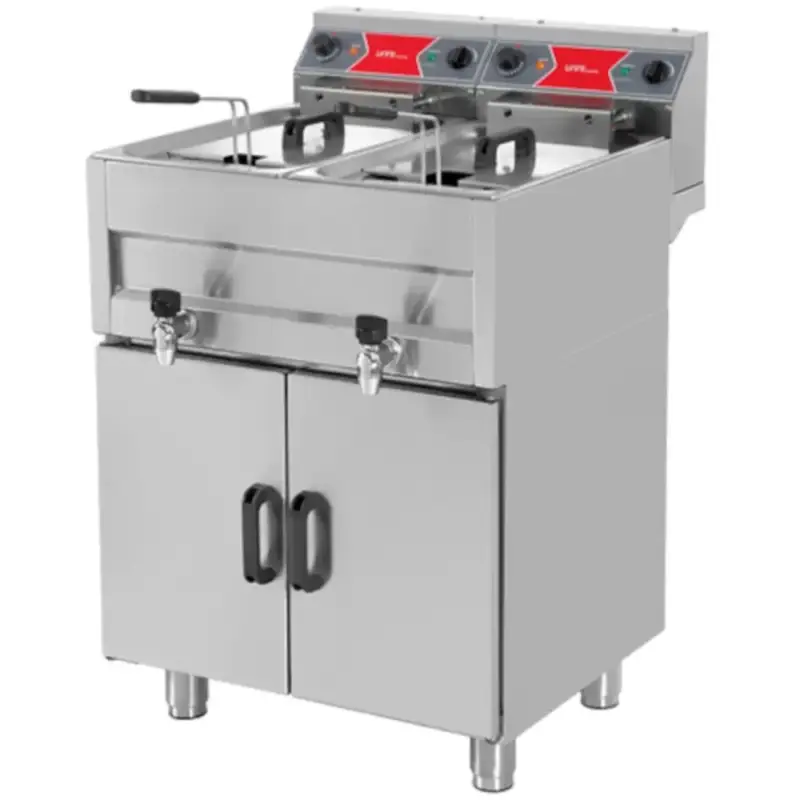 Speciale Aanbieding Friteuse | Elektrisch | 10+10L | 50°C/190°C | 18kW (400V) | Aftapkranen | 650x650x850/900(h)mm
