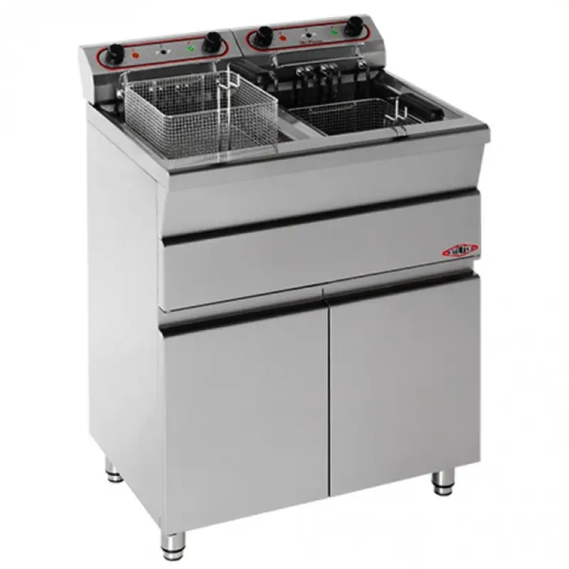 Friteuse | Elektrisch | 15+15L | 100°C/200°C | 16.5kW (2x 400V) | Aftapkranen | 730x580x900(h)mm Koop Online