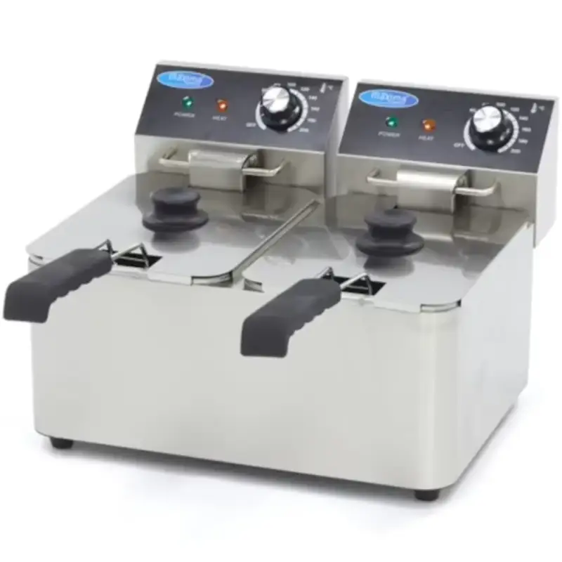 Betrouwbaar Friteuse | Elektrisch | 4+4L | 50°C/200°C | 5kW (2x 230V) | 450x385x315(h)mm