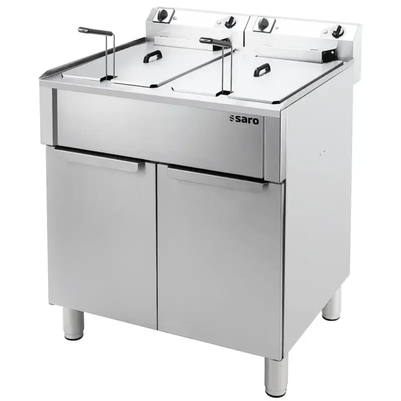 Friteuse | PORTO | Elektrisch | 10+10L | 0°C/190°C | 15kW (2x 400V) | Aftapkranen | 800x600x1030(h)mm Rechtstreeks Van De Fabrikant