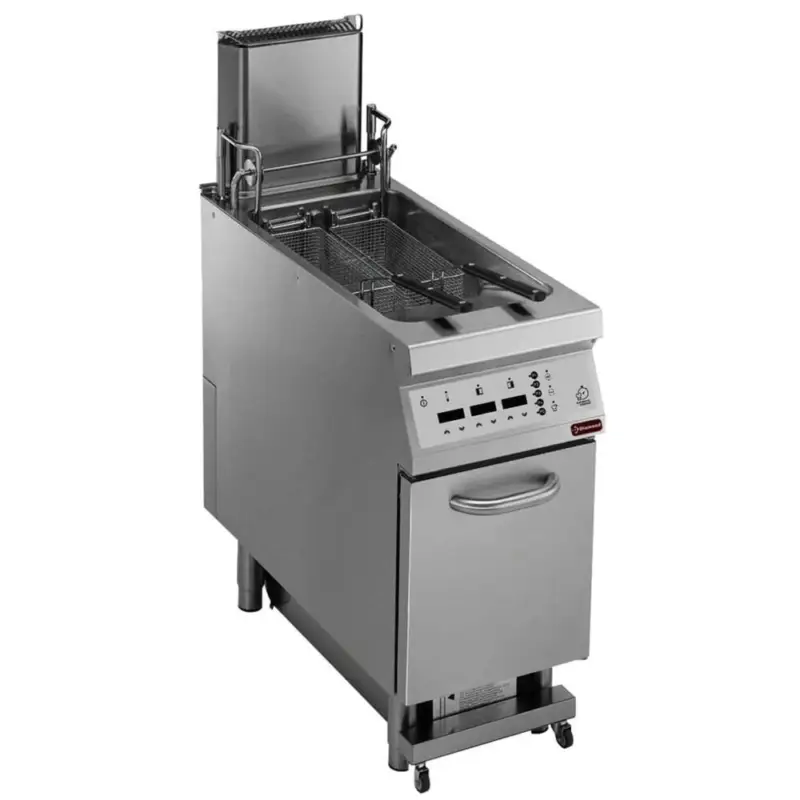 Nu Kopen Automatische Friteuse | SHOWROOMMODEL | Gas | 23L | 120°C/190°C | 26kW (230V) | Aftapkraan | Auto-Mandlift | 400x900x850/920(h)mm