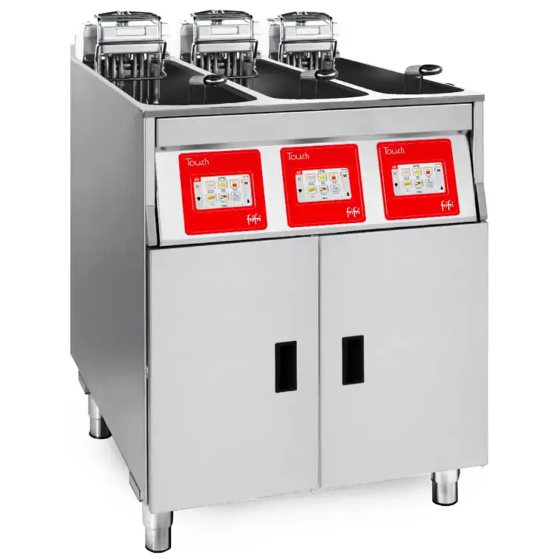 Friteuse | TOUCH | Elektrisch | 9+9+9L | 95°C/190°C | 22.5kW (400V) | Aftapkranen | Touchscreen | 592x650x994(h)mm Direct Verzonden