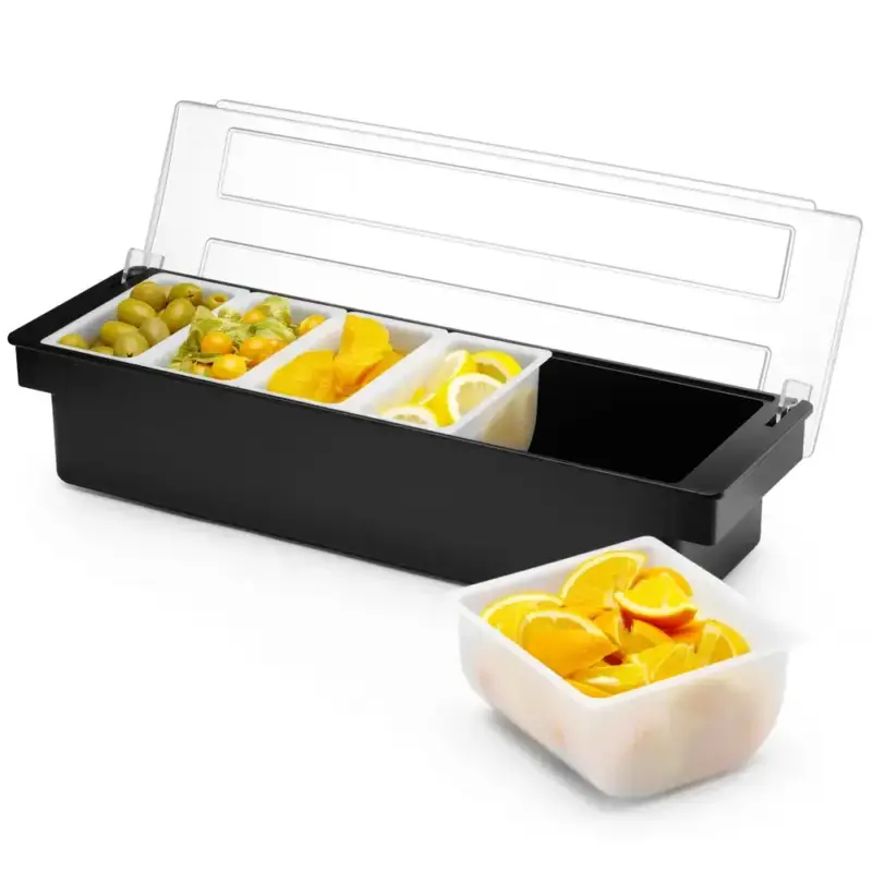 Actieprijs Garneerunit | BarUp | Kunststof | 4x 0.5L + 1x 1L | 480x150x100(h)mm