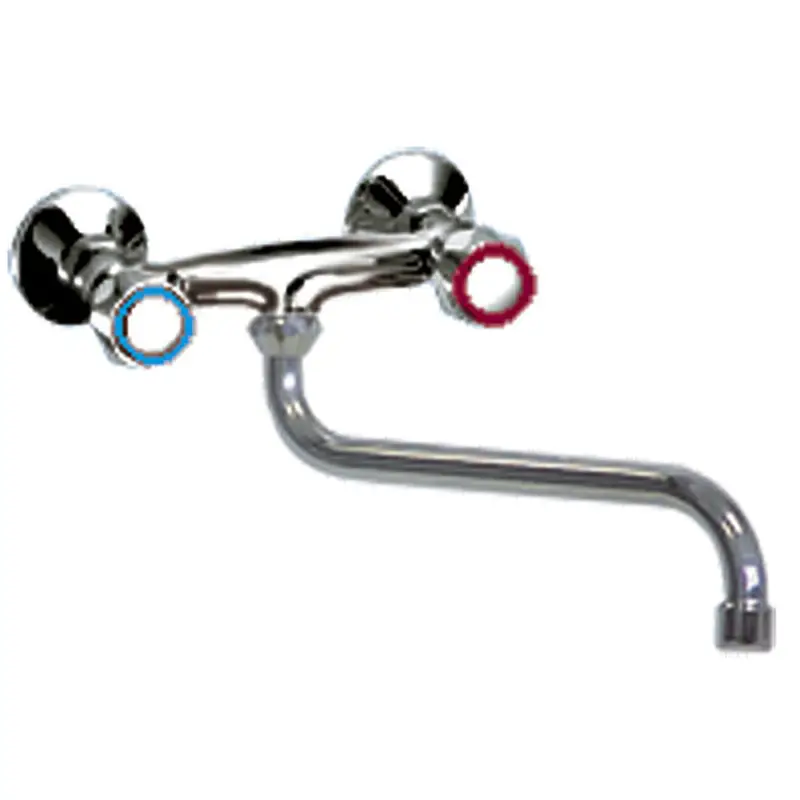 Gastro-Inox duobloc laag muurmodel 18(Ø)mm mengkraan | Verchroomd koper | 250mm | Populair