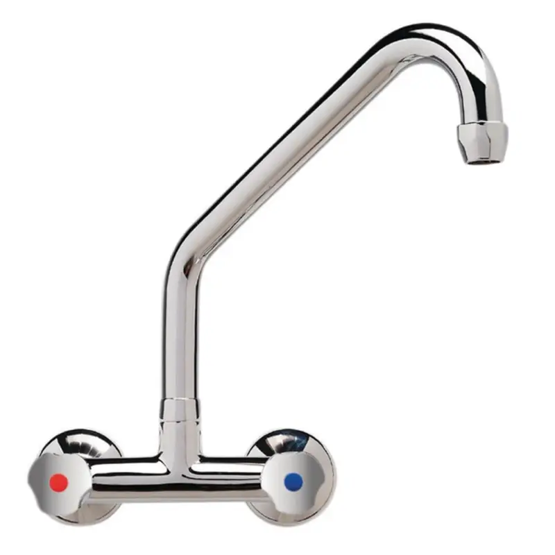 Gastro-Inox High Performance duobloc hoog muurmodel 25(Ø)mm mengkraan | Verchroomd | 250mm | Koop Vandaag