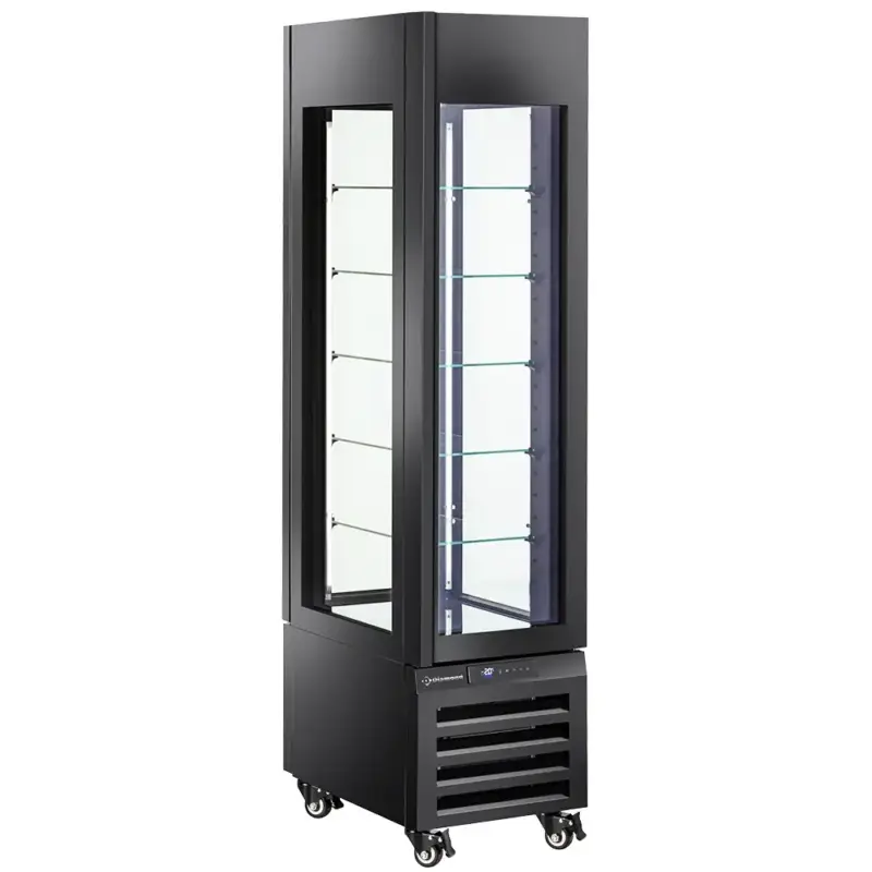 Gebaksvitrine | EXALTA | 260L | Zwart | -2°C/+10°C | Geforceerd | 6 Niveaus | Wielen (Geremd) | 450x650x1900(h)mm Korting