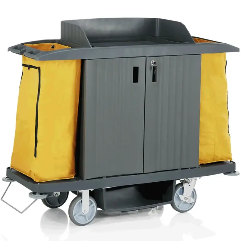 Huishoudwagen | Kunststof | 3 Niveaus | Incl. Waszakken | Wielen (Geremd) | 1550x550x1300(h)mm Superprijs