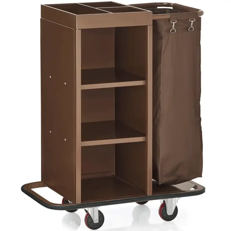 Populair Huishoudwagen | Staal | 3 Niveaus | Incl. Waszak | Wielen | 850x450x1060(h)mm