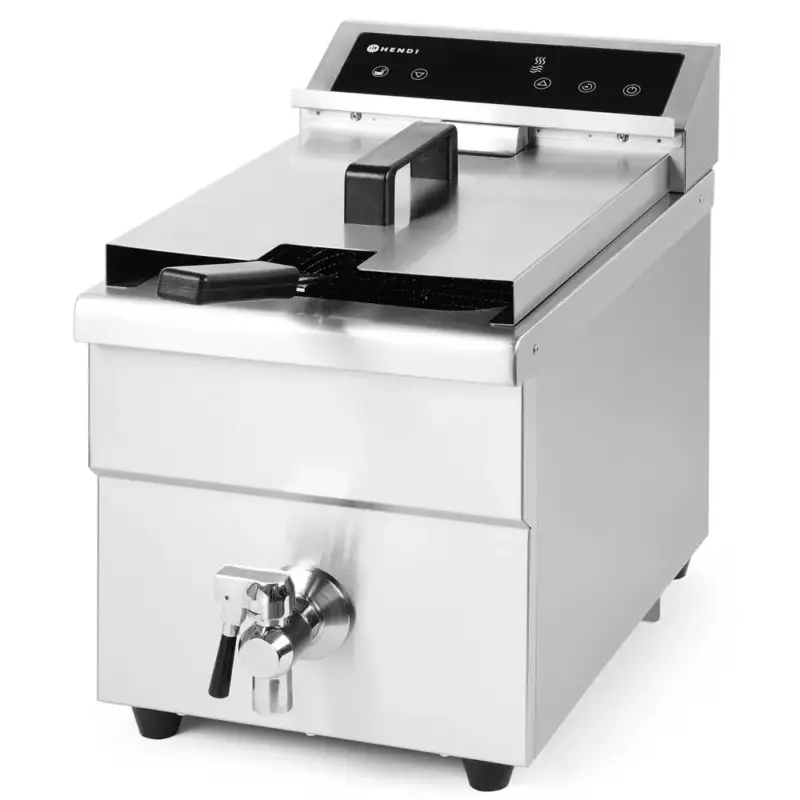 Inductiefriteuse | Elektrisch | 8L | 60°C/190°C | 3.5kW (230V) | Aftapkraan | Timer | 288x619x408(h)mm Snelle Levering