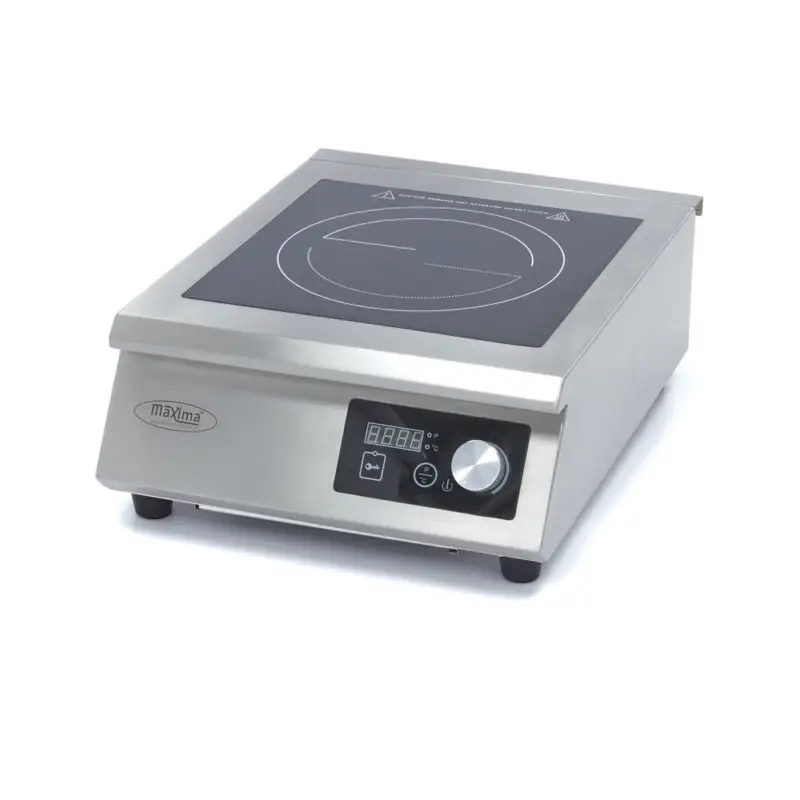 Beste Prijs Inductiekookplaat | RVS | 1 Kookpunt (Ø320mm) | Glazen kookplaat | 5kW (400V) | 402x525x183(h)mm