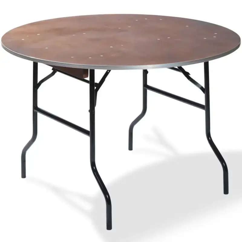 Inklapbare Buffettafel | Hout/Staal | Houten Blad | Zwart Frame | Indoor | Ø1520x760(h)mm Veilige Betaling