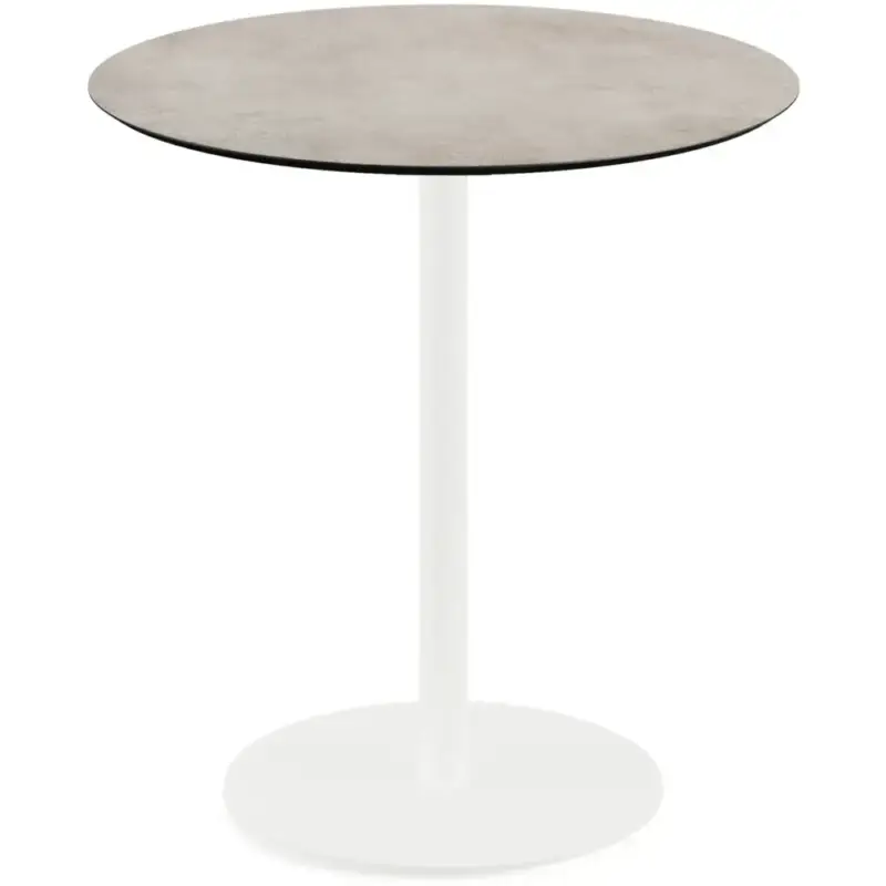 Inklapbare Tafel | URBAN | HPL/RVS | Steenlook Blad | Wit Frame | In-/Outdoor | Ø700x732(h)mm Rechtstreeks Van De Fabrikant