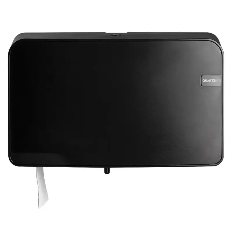 Jumboroldispenser | QUARTZ BLACK | Kunststof | 2 Mini-Rollen (Ø200mm) | 407x145x247(h)mm Premium