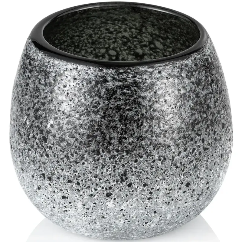 Kaarsenhouder | FROSTED OLIVE| Glas | Zwart/Grijs | Ø95x90(h)mm Korting