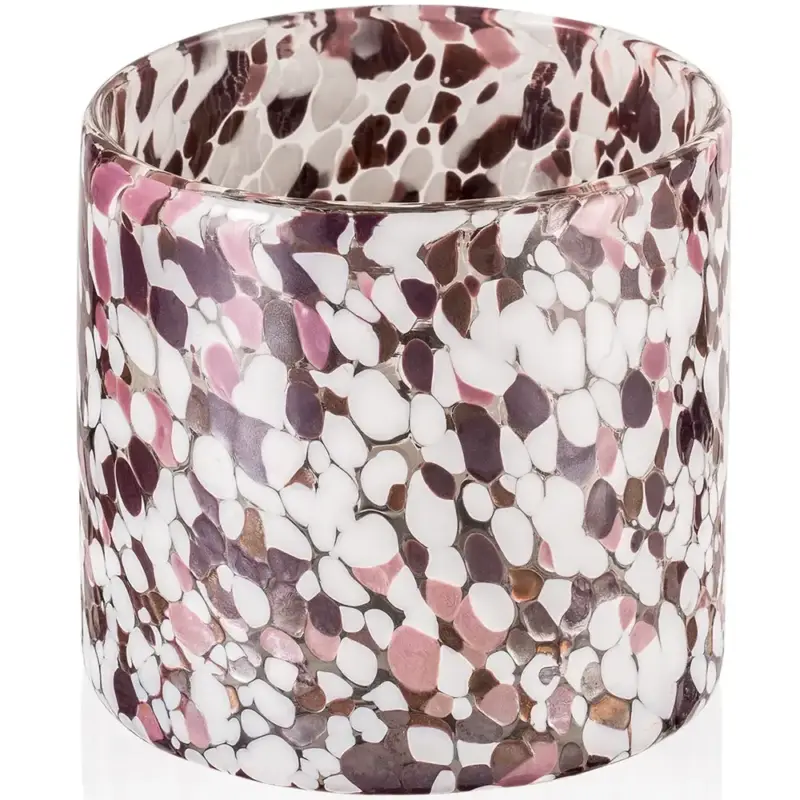 Kaarsenhouder | SPRINKLES BERRY| Glas | Donkerpaars/Roze | Ø100x100(h)mm Premium