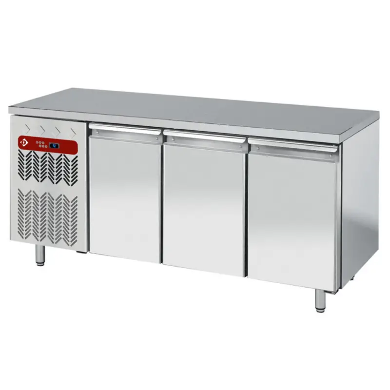 Gecertificeerd Koelwerkbank | Energiezuinig | 405L | 3 Deuren (1/1 GN) | -2°C/+8°C | Geforceerd | 0.36kW | 1805x700x880/900(h)mm