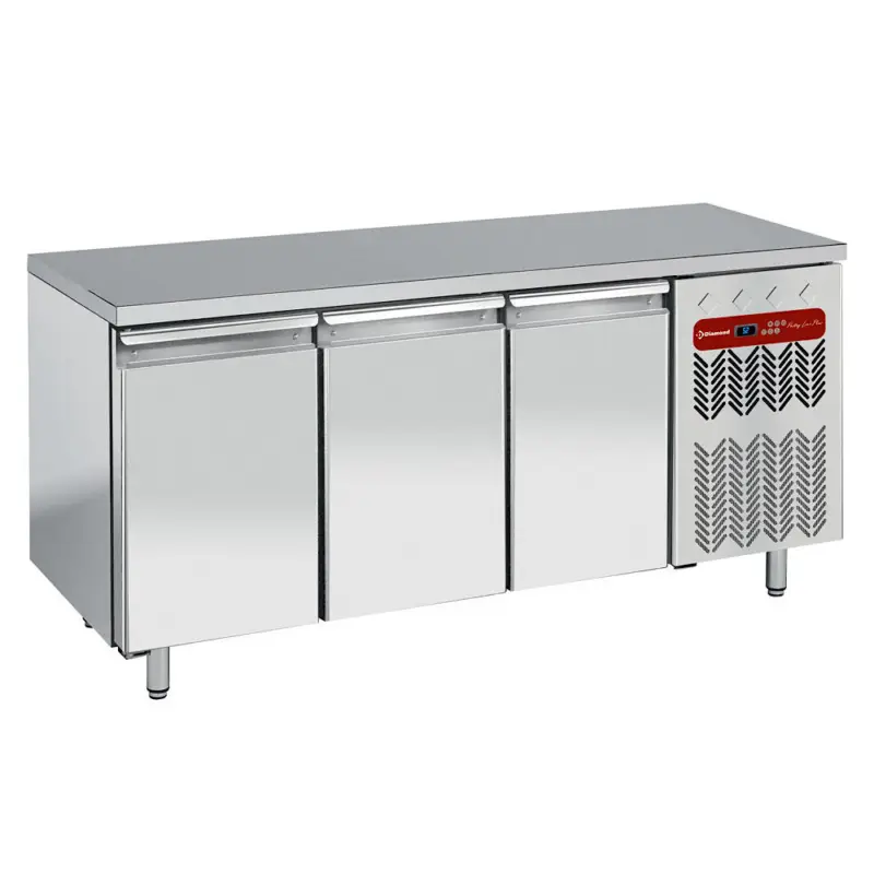 Bakkerij Koelwerkbank | Energiezuinig | 550L | 3 Deuren (EN600x400) | -2°C/+8°C | Geforceerd | 0.36kW | 2030x800x880/900(h)mm Bestseller