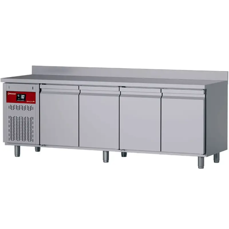 Koelwerkbank | GASTRO LINE EVO | 550L | 4 Deuren (1/1 GN) | -2°C/+8°C | Geforceerd | Achteropstand | Werkblad Afneembaar | 2295x700x850/1000(h)mm Bestseller