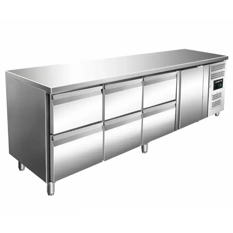 Koelwerkbank | KYLJA | 503L | 1 Deur + 6 Laden (1/1 GN) | -2°C/+8°C | Geforceerd | 2230x700x920(h)mm Superprijs