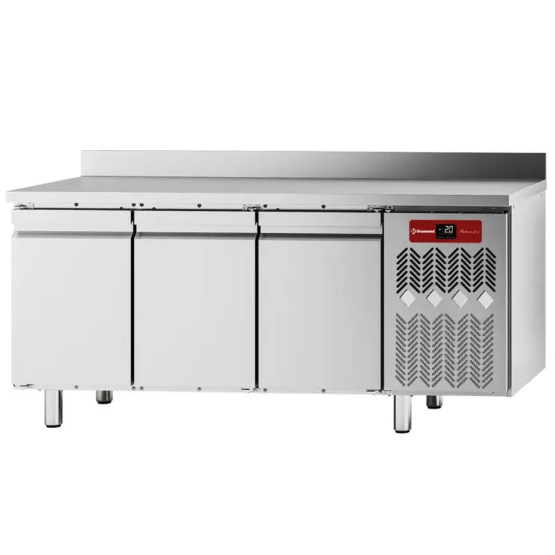 Koelwerkbank | PLATINUM LINE | Energiezuinig | 405L | 3 Deuren (1/1 GN) | -2°C/+8°C | Geforceerd | Vochtigheid Instelbaar | Achteropstand | 1799x680x900(h)mm Shop Nu