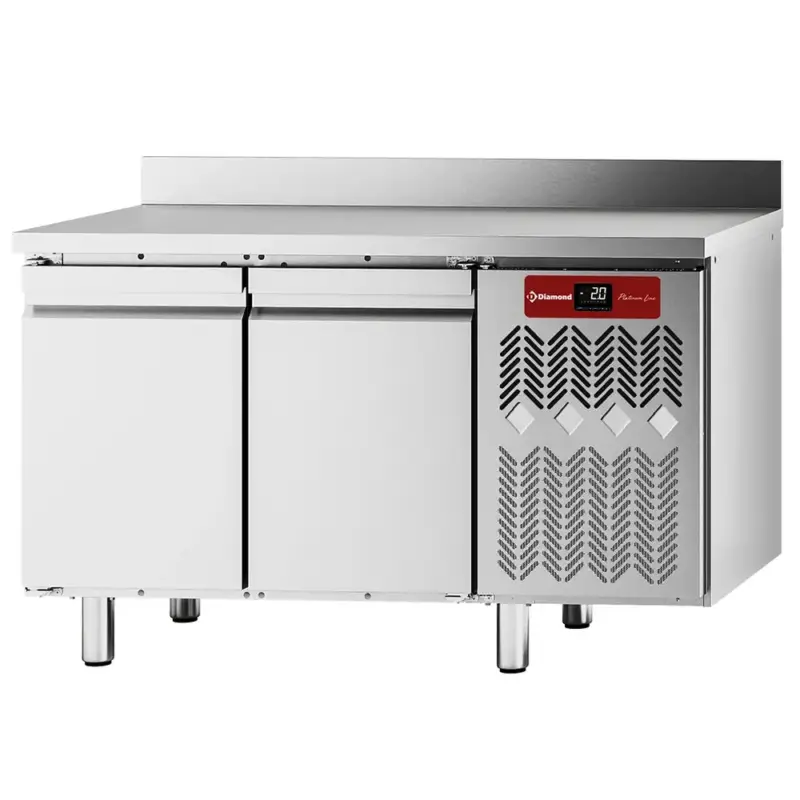 Koelwerkbank | PLATINUM LINE | Energiezuinig | 260L | 2 Deuren (1/1 GN) | -2°C/+8°C | Geforceerd | Vochtigheid Instelbaar | Achteropstand | 1351x680x900(h)mm Koop Vandaag