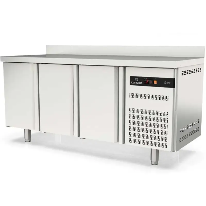 Tijdelijk Beschikbaar Koelwerkbank | S-LINE | 380L | 3 Deuren | -2°C/+8°C | Geforceerd | Temperatuuralarm | Achteropstand | 2020x600x850/950(h)mm