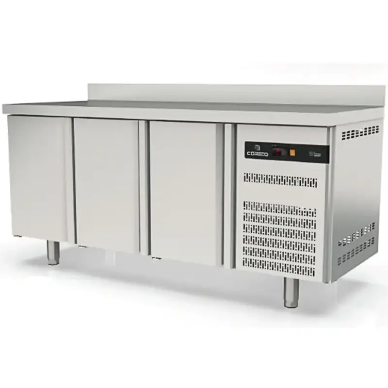 Beperkt Aanbod Koelwerkbank | S-LINE | 399L | 3 Deuren (1/1 GN) | -2°C/+8°C | Geforceerd | Temperatuuralarm | Achteropstand | 1795x700x850/950(h)mm